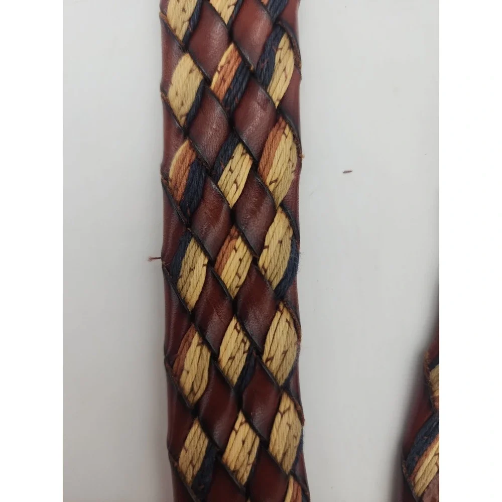 Vintage Cole Haan Woven Fabric & Braided Leather Belt 40/100 Mens 43